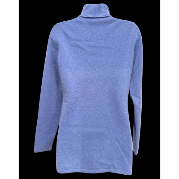 Celeste 100% Cashmere Turtleneck Sweater M Lavender Classic Preppy Minimalist - Picture 4 of 6
